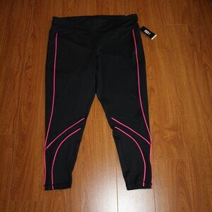 NWT Ideology Plus 7/8 Length High Rise Black and Pink Leggings size 2X